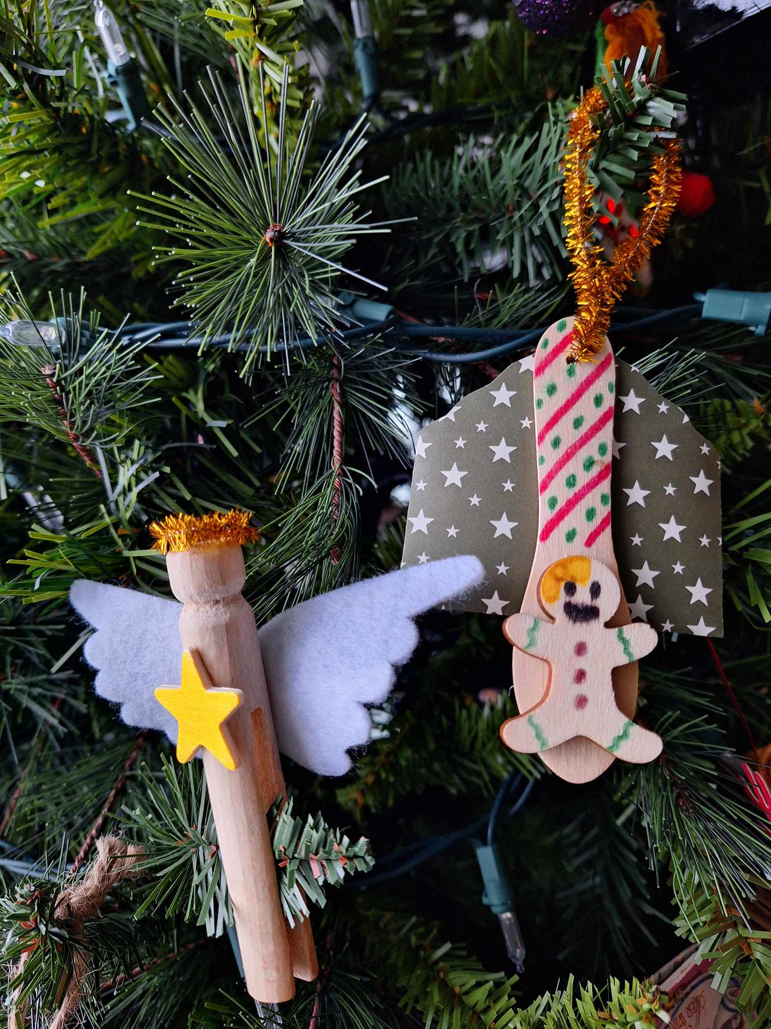 Fun Easy Kids Angel and Gingerbread Man Christmas Ornaments